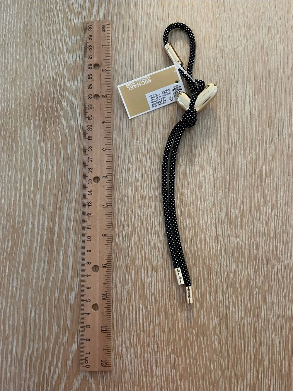 Michael Kors Initial Gold-Tone and Speckled Cord Bag Charm L, NWT